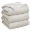 Picture of Bedsure Sherpa Fleece Blankets Queen Size for Bed - Thick and Warm, Soft Fuzzy Plush Queen Blanket for Winter, Linen, 90x90 Inches