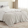Picture of Bedsure Sherpa Fleece Blankets Queen Size for Bed - Thick and Warm, Soft Fuzzy Plush Queen Blanket for Winter, Linen, 90x90 Inches