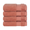 Picture of Cotton Paradise 100% Cotton Turkish Washcloths for Bathroom 4 Piece Soft Absorbent Small Hand Face Towels Fluffy Wash Rags for Body, Coral Wash Cloths