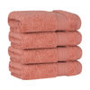 Picture of Cotton Paradise 100% Cotton Turkish Washcloths for Bathroom 4 Piece Soft Absorbent Small Hand Face Towels Fluffy Wash Rags for Body, Coral Wash Cloths