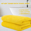 Picture of Cotton Paradise Oversized Bath Sheet, 100% Cotton 40x80 Clearance Bath Towel Sheet, Turkish Extra Large Bath Towel for Bathroom, Yellow Bathsheet