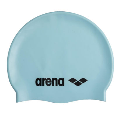 Picture of Arena Classic Unisex Soft Silicone Swim Cap for Women and Men, Intensive Training and Racing Comfortable Non-Slip Long Hair Swimming Hat, Pastel Blue