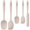 Picture of HOTEC High Heat Resistant Food Grade Silicone Rubber Spatula Set BPA Free for Baking, Cooking, and Mixing Non Stick Dishwasher Safe Set of 5, Khaki