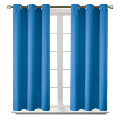Picture of BGment Room Darkening Curtains 45 Inches Long - Grommet Thermal Insulated Drapes Window Treatment Curtains for Bedroom, 2 Panels, 38 x 45 Inch, Classic Blue