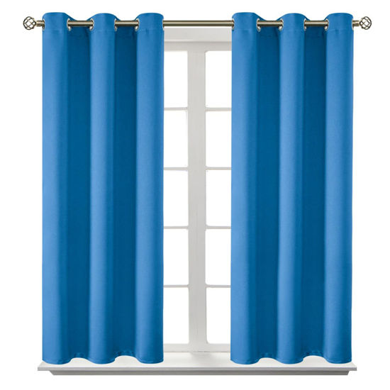 Picture of BGment Room Darkening Curtains 45 Inches Long - Grommet Thermal Insulated Drapes Window Treatment Curtains for Bedroom, 2 Panels, 38 x 45 Inch, Classic Blue