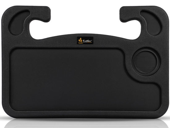 Picture of EcoNour 2 in 1 Car Steering Wheel Desk | Steering Wheel Tray for Laptop Car Mount with Pen Holder | Car Food Tray for Eating with Drinks Holder | Multipurpose Travel Car Accessories