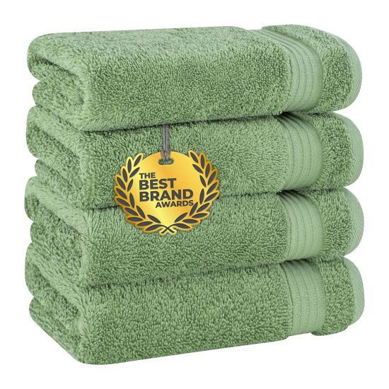 Picture of Cotton Paradise Hand Towels for Bathroom, 100% Cotton Turkish 4 Piece Hand Towel Set, Soft Absorbent Face Towels Clearance Set, Sage Green Hand Towels
