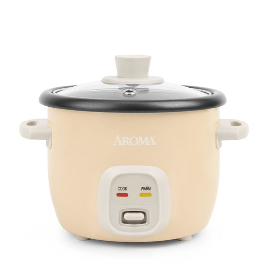 Picture of AROMA® Mini Rice Cooker, 2-Cup (Uncooked) / 4-Cup (Cooked), Grain Cooker, Soup Maker, Oatmeal Cooker, Auto Keep Warm, 1 Qt, Milk Tea color