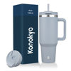 Picture of Konokyo 40 oz Tumbler with Handle and 2 Straws,2 in 1 Lid Insulated Water Bottle Stainless Steel Travel Coffee Mug,Lavender