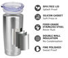 Picture of SUNWILL 20oz Tumbler with Lid, Stainless Steel Vacuum Insulated Double Wall Travel Tumbler, Durable Insulated Coffee Mug, Silver, Thermal Cup with Splash Proof Sliding Lid