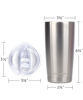 Picture of SUNWILL 20oz Tumbler with Lid, Stainless Steel Vacuum Insulated Double Wall Travel Tumbler, Durable Insulated Coffee Mug, Silver, Thermal Cup with Splash Proof Sliding Lid