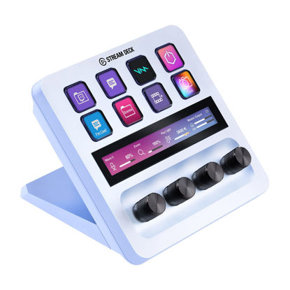Picture of Elgato Stream Deck + White, Audio Mixer, Production Console and Studio Controller for Content Creators, Streaming, Gaming, with customizable touch strip dials and LCD keys, works with Mac and PC