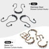Picture of Goowin Shower Curtain Hooks, 12 Pcs Shower Curtain Rings, Stainless Steel Black Shower Curtain Hooks, Shower Curtain Rings Rust Proof, Smooth Sliding Anti-Drop Double Shower Rings for Curtain (Black)