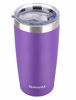 Picture of SUNWILL 20oz Tumbler with Lid, Stainless Steel Vacuum Insulated Double Wall Travel Tumbler, Durable Insulated Coffee Mug, Powder Coated Purple, Thermal Cup with Splash Proof Sliding Lid
