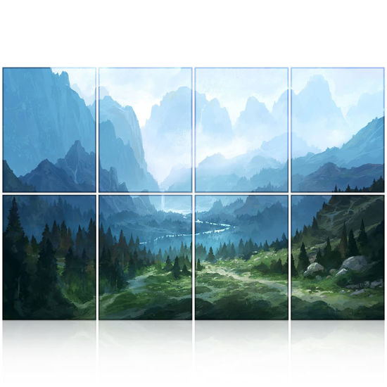 Picture of BUBOS 8 Pack Art Acoustic Panels Soundproof Wall Panels,48X32Inches Sound Absorbing Panels,Decorative Acoustical Wall Panels, Acoustic Treatment for Recording Studio,Adhesive Included,Landscapes02