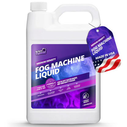 Picture of 1 Gallon Fog Machine Liquid Smoke - Medium Density Smoke Machine Fog, Fog Juice for 400-1500 Watt Foggers, Water-Based Fog Fluid for Thick, Long-Lasting Fog, Ideal for Concerts, Parties & Events