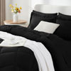 Picture of CozyLux Twin XL Size Comforter Set 5 Pieces Black Twin Extra Long Bed in a Bag for College Dorm All Season Bedding Sets with Comforter, Pillow Shams, Flat Sheet, Fitted Sheet and Pillowcases