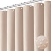 Picture of Dynamene Extra Long Shower Curtain - 96 Inch Long Waffle Weave Weighted Thick Cloth Bathroom Shower Curtain, Neutral Heavy Duty Hotel Bath Curtain Set with 12 Plastic Hooks,72x96, Blush Pink