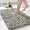 Picture of Yimobra Bathroom Rug Mat 24 x 17, Extra Soft Non Slip Absorbent Water Bath Rug, Quick Dry Machine Washable Chenille Shaggy Shower Mat, Bath Mat for Bathroom Floor, Home Decor Accessories, Sand