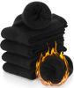 Picture of Merino Wool Socks Thermal Warm Winter Thick Hiking Boot Cabin Crew Cozy for Women Ladies Gift Stocking Stuffer Work Comfy Socks 5 Pack (Black Color) One Size