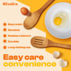 Picture of Riveira Dark Bamboo Wooden Spoons for Cooking 3-Piece, Apartment Essentials Wood Spatula Spoon Nonstick Kitchen Utensil Set Premium Quality Housewarming Gifts for Everyday Use