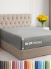 Picture of Extra Deep Queen Fitted Sheet - Hotel Luxury Single Fitted Sheet Only - Easily Fits 18 inch to 24 inch Mattress - Soft, Wrinkle Free, Breathable & Comfy Extra Deep Pockets Heathered Grey Fitted Sheet