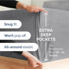 Picture of Extra Deep Queen Fitted Sheet - Hotel Luxury Single Fitted Sheet Only - Easily Fits 18 inch to 24 inch Mattress - Soft, Wrinkle Free, Breathable & Comfy Extra Deep Pockets Heathered Grey Fitted Sheet