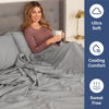 Picture of Extra Deep Queen Fitted Sheet - Hotel Luxury Single Fitted Sheet Only - Easily Fits 18 inch to 24 inch Mattress - Soft, Wrinkle Free, Breathable & Comfy Extra Deep Pockets Heathered Grey Fitted Sheet