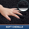Picture of Smiry Luxury Chenille Bathroom Rugs 40x32, Extra Soft and Absorbent Shaggy Bath Mat, Machine Washable, Non-Slip Plush Carpet Runner for Tub, Shower, and Floor, Home Decor Accessories, Black