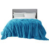 Picture of Bedsure Fluffy Bright Blue Blankets Queen Size for Bed, Thick Sherpa Faux Fur Fleece Fuzzy Plush Winter Warm Soft Full Queen Blankets, Bedroom Decor Blue Gifts Cozy Gifts for Women Men, 90x90