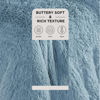 Picture of Bedsure Fluffy Light Blue Blankets Queen Size for Bed, Thick Sherpa Faux Fur Fleece Fuzzy Plush Winter Warm Soft Full Queen Blankets, Bedroom Decor Blue Gifts Cozy Gifts for Women Men, 90x90