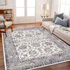 Picture of CHAMPLANT Washable Area Rug 4x6 Rugs for Living Room Retro Flowers Machine Non-Slip Bedroom Rug Vintage Trellis Throw Rug Distressed Carpet for Dining Room Office Carpet