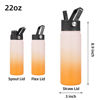 Picture of BJPKPK Insulated Water Bottles with Straw Lid, 22oz Cold & Hot Thermos, Stainless Steel Metal Water Bottle with 3 Lids, Reusable Thermos, Cups, Mugs for Daily Use-Coral