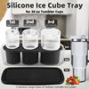 Picture of Tcamp Ice Mold for Stanley Cup 30 oz, Silicone Ice Cube Tray With Lid and Bin for Freezer, Ice Ring Ice Maker for Chilling Cocktails, Whiskey, Drinks, Coffee, Easy Fill and Release (Black)