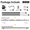 Picture of IFELS 2 Pack Heavy Duty Curtain Rods for Windows 28 to 48 Inch, 1 Inch Black Adjustable Curtain Rod Set with Easy Installation and Modern Design (A1,Black,30-60",2Pack)
