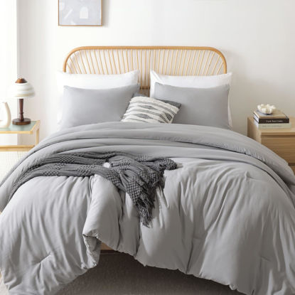 Picture of ROSGONIA California King Comforter Set Grey, 3pcs (1 Boho Cal King Comforter & 2 Pillowcases) All Season Lightweight Bedding Blanket Quilt