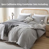 Picture of ROSGONIA California King Comforter Set Grey, 3pcs (1 Boho Cal King Comforter & 2 Pillowcases) All Season Lightweight Bedding Blanket Quilt