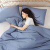 Picture of ROSGONIA California King Comforter Set Slate Blue, 3pcs (1 Boho Blue Cal King Comforter & 2 Pillowcases) All Season Lightweight Bedding Blanket Quilt