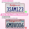 Picture of QUANQIUFEI 2 Pack Bling License Plate Frames for Women, Sparkly Rhinestone Diamond Car Accessories with Glitter Crystal Caps (Pink)