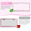 Picture of QUANQIUFEI 2 Pack Bling License Plate Frames for Women, Sparkly Rhinestone Diamond Car Accessories with Glitter Crystal Caps (Pink)