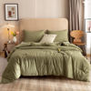 Picture of ROSGONIA Comforter Full Size for Girls Boys Teens Olive Green, 3pcs (1 Olive Comforter & 2 Pillowcases), Lightweight Dorm Bedding Blanket Quilts