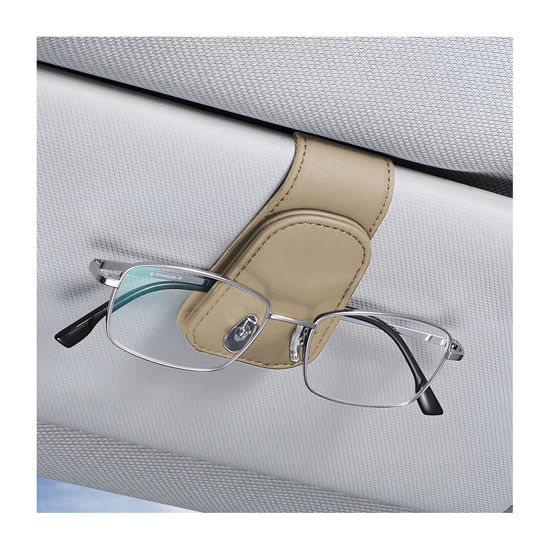 Picture of AICEL Sunglasses Holders for Car Sun Visor, Leather Eyeglasses Hanger Mounter, Magnetic Glasses Holder and Ticket Card Clip, Auto Interior Accessories Universal for SUV Pickup Truck