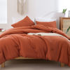 Picture of ROSGONIA Oversized King Comforter Burnt Orange, 3pcs (1 Terracotta Comforter & 2 Pillowcases) Lightweight Oversized King Size Comforter Sets Bedding
