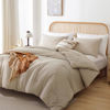 Picture of ROSGONIA Oversized King Comforter Light Khaki, 3pcs (1 Boho Comforter & 2 Pillowcases) Lightweight Oversized King Size Comforter Sets Bedding Blanket