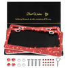 Picture of QUANQIUFEI 2 Pack Bling License Plate Frames for Women, Sparkly Rhinestone Diamond Car Accessories with Glitter Crystal Caps (Red)