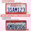 Picture of QUANQIUFEI 2 Pack Bling License Plate Frames for Women, Sparkly Rhinestone Diamond Car Accessories with Glitter Crystal Caps (Red)