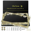 Picture of QUANQIUFEI 2 Pack Bling License Plate Frames for Women, Sparkly Rhinestone Diamond Car Accessories with Glitter Crystal Caps (Gold)