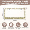 Picture of QUANQIUFEI 2 Pack Bling License Plate Frames for Women, Sparkly Rhinestone Diamond Car Accessories with Glitter Crystal Caps (Gold)