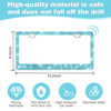 Picture of QUANQIUFEI 2 Pack Bling License Plate Frames for Women, Sparkly Rhinestone Diamond Car Accessories with Glitter Crystal Caps (Lake Blue)
