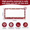 Picture of QUANQIUFEI 2 Pack Bling License Plate Frames for Women, Sparkly Rhinestone Diamond Car Accessories with Glitter Crystal Caps (Burgundy)